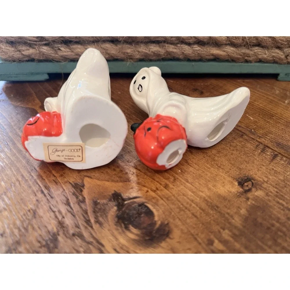 (2) Vintage George Good Ghost Halloween Jack O Lanterns 3